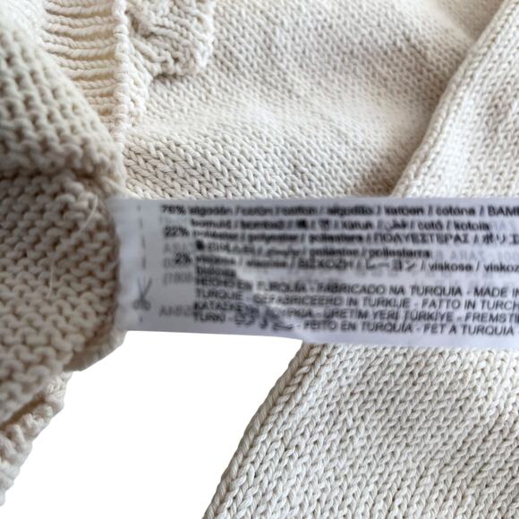 Zara Cream Floral Embroidered Eyelet Collar Frill Sleeve Cardigan Sweater Size S - Picture 7 of 9